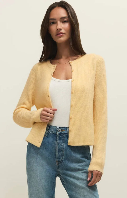 Medina Rib Cardigan/ custard