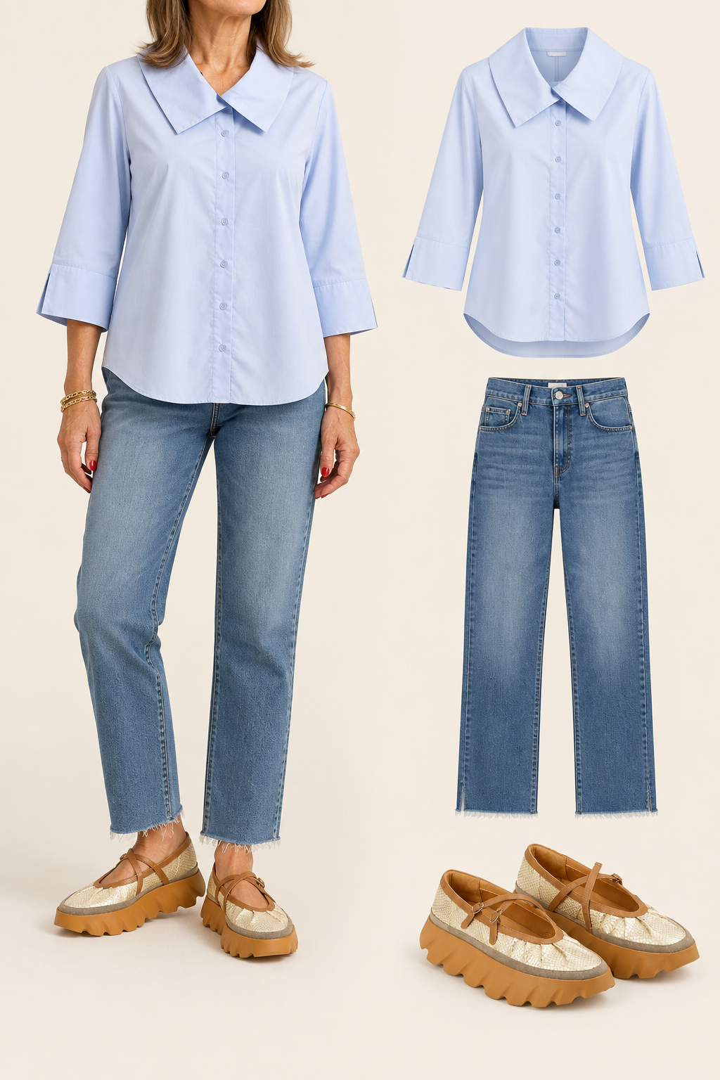 Sky Blue button blouse