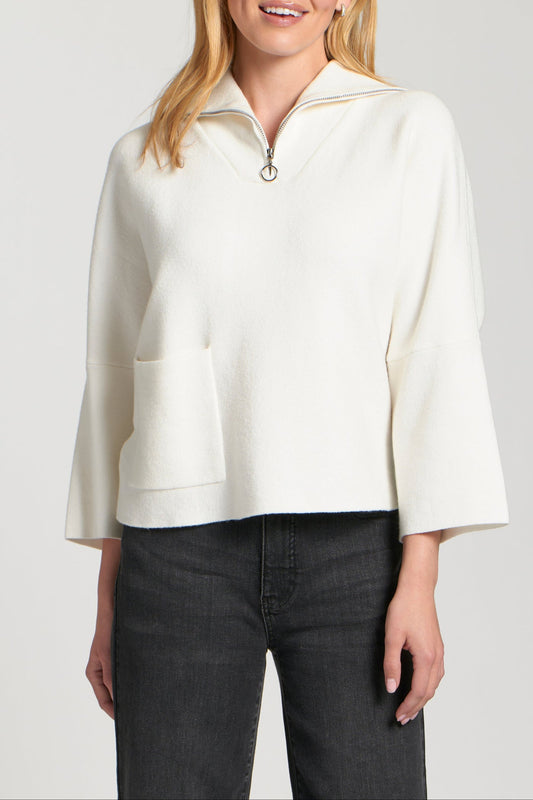 Half Zip Pullover/ winter white