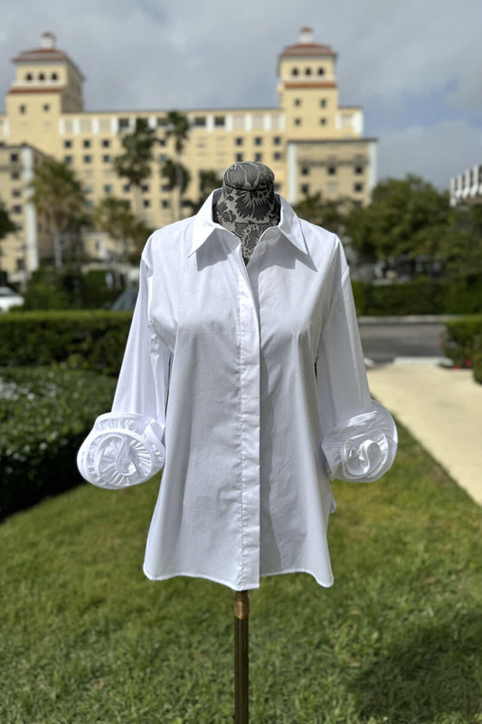 Flower Cuff White Top