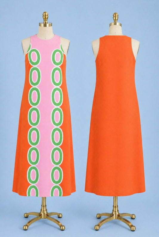 Red Links Column Midi Dress
