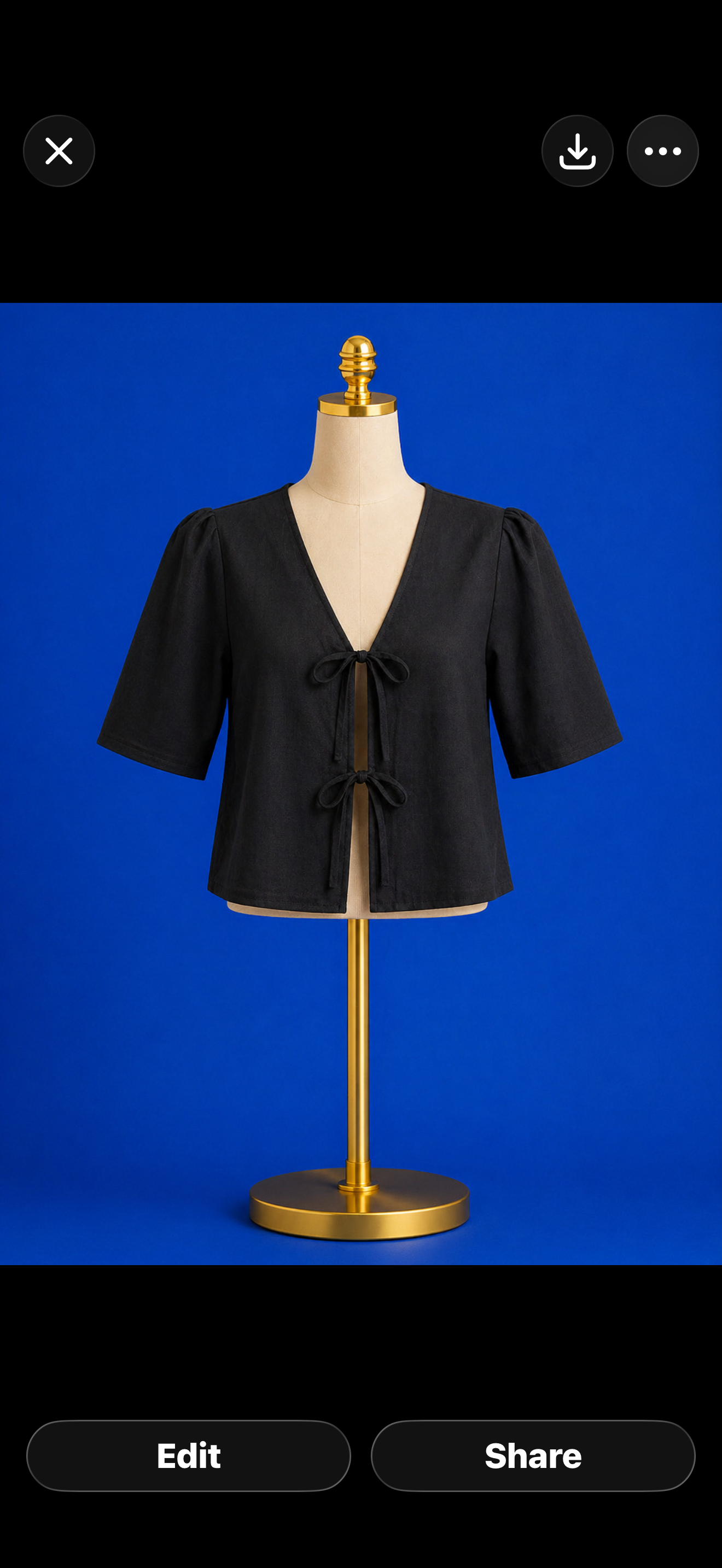 La Belle Linen Top/ black