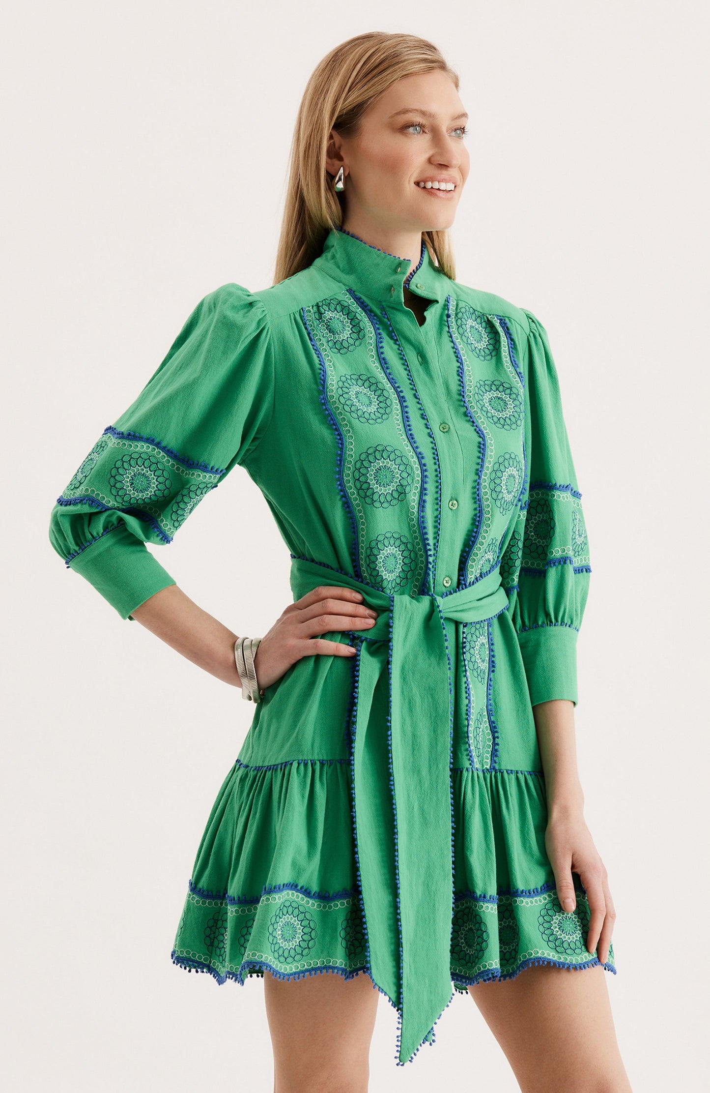 Christy embroidered Skimmer dress