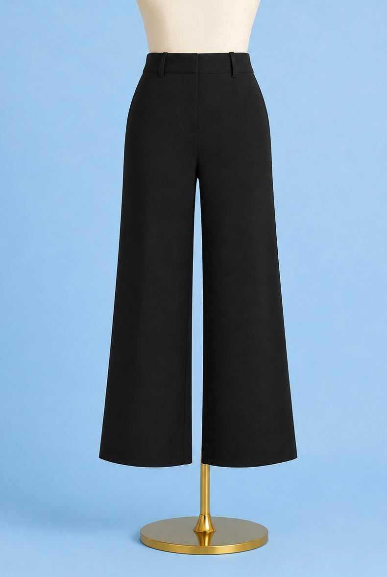 Erin Hi Waist Wide Leg Ponte / black