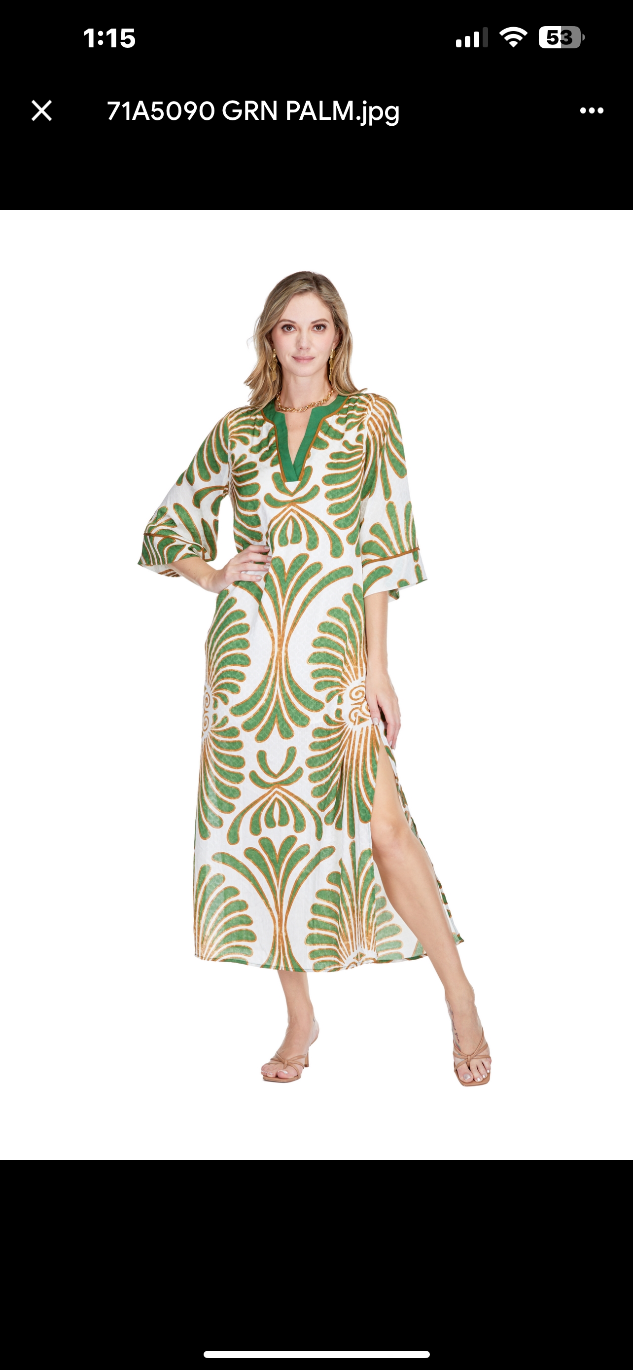 Maxi Dress/ green palm