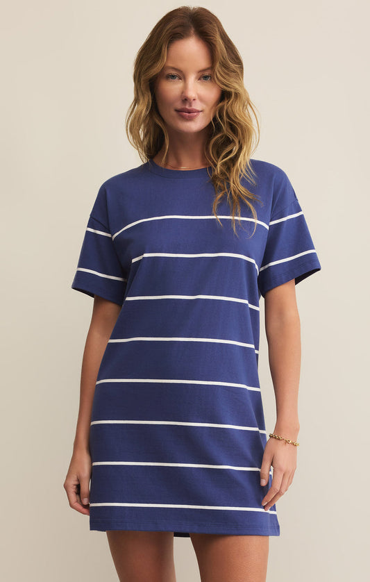 Sway Stripe Dress / Yacht blue