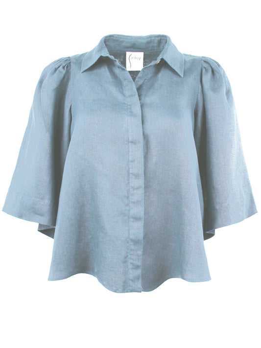 Collin Cape shirt/ fresh blue linen