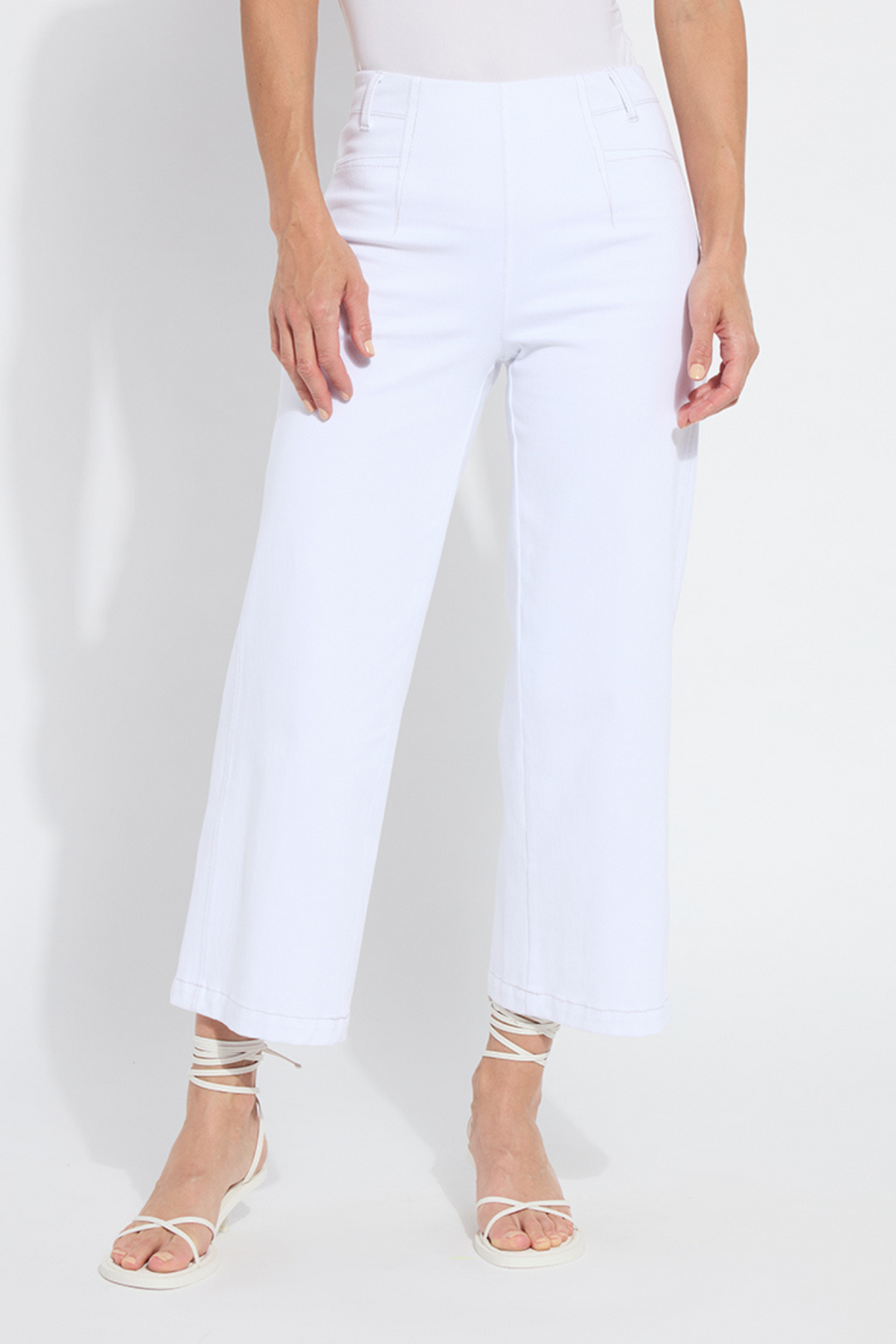 Layton Wide Leg crop/ white