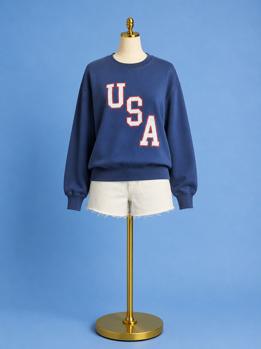 Americana Boyfriend sweatshirt / true navy
