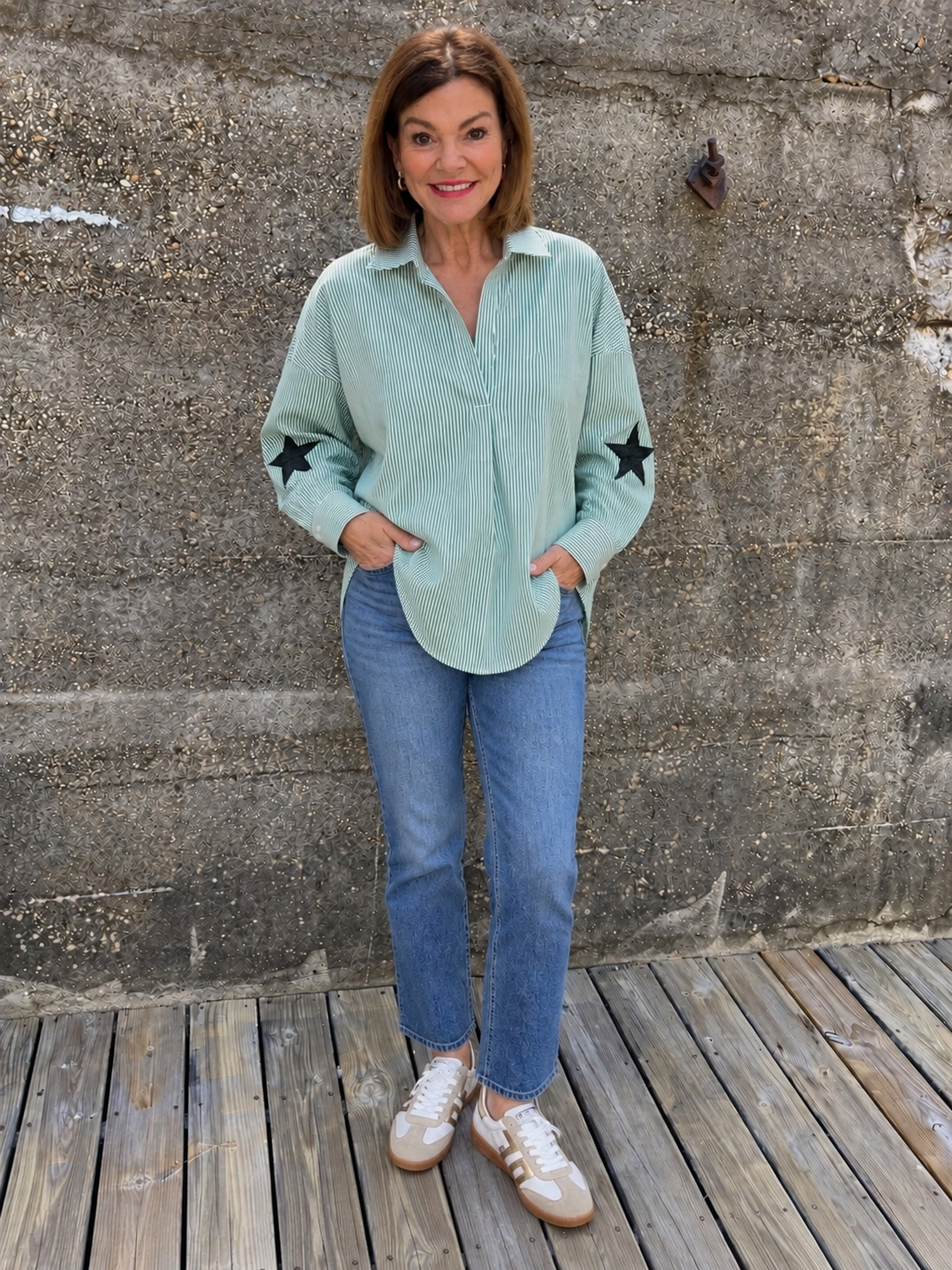 Game Day Top / green stripe