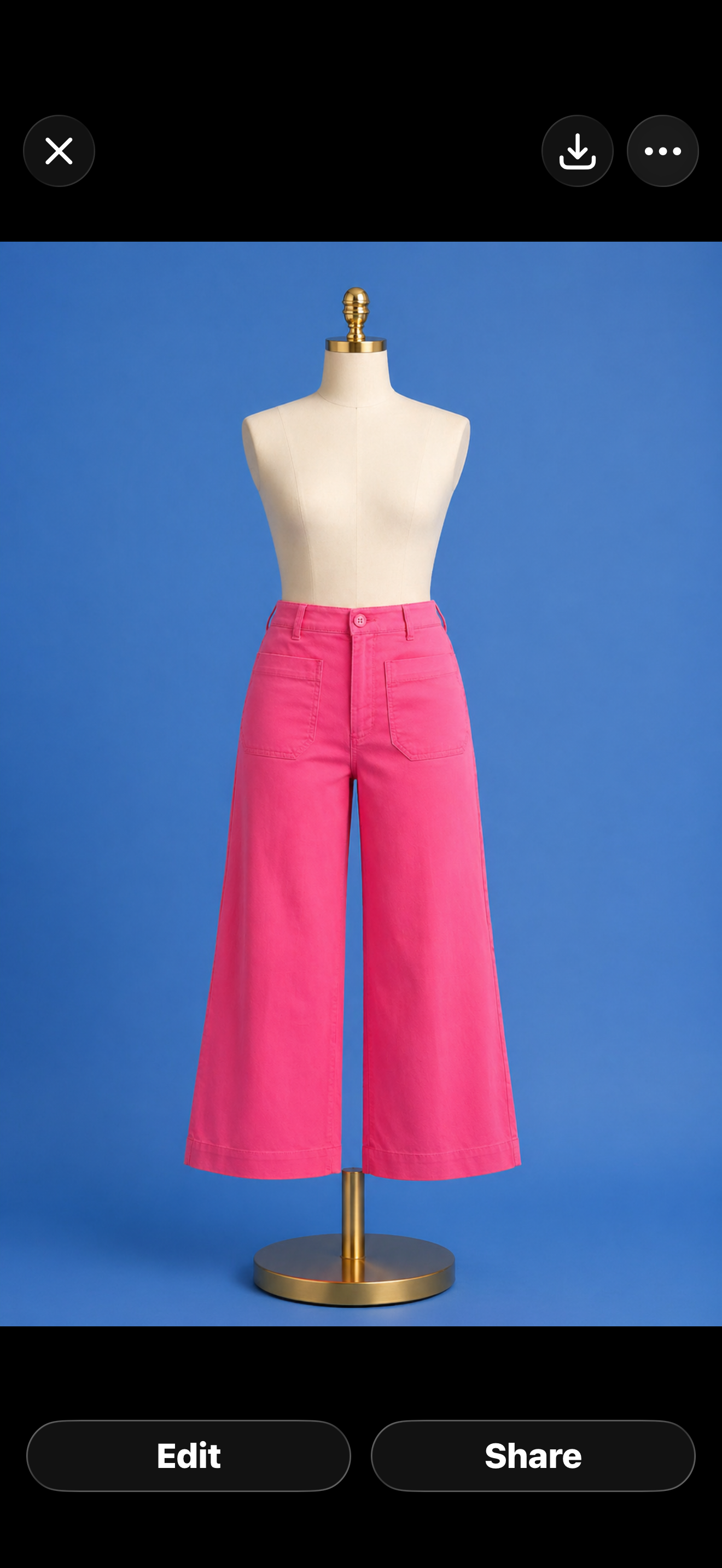 Crop wide leg with patch pockets/ Diva Pink
