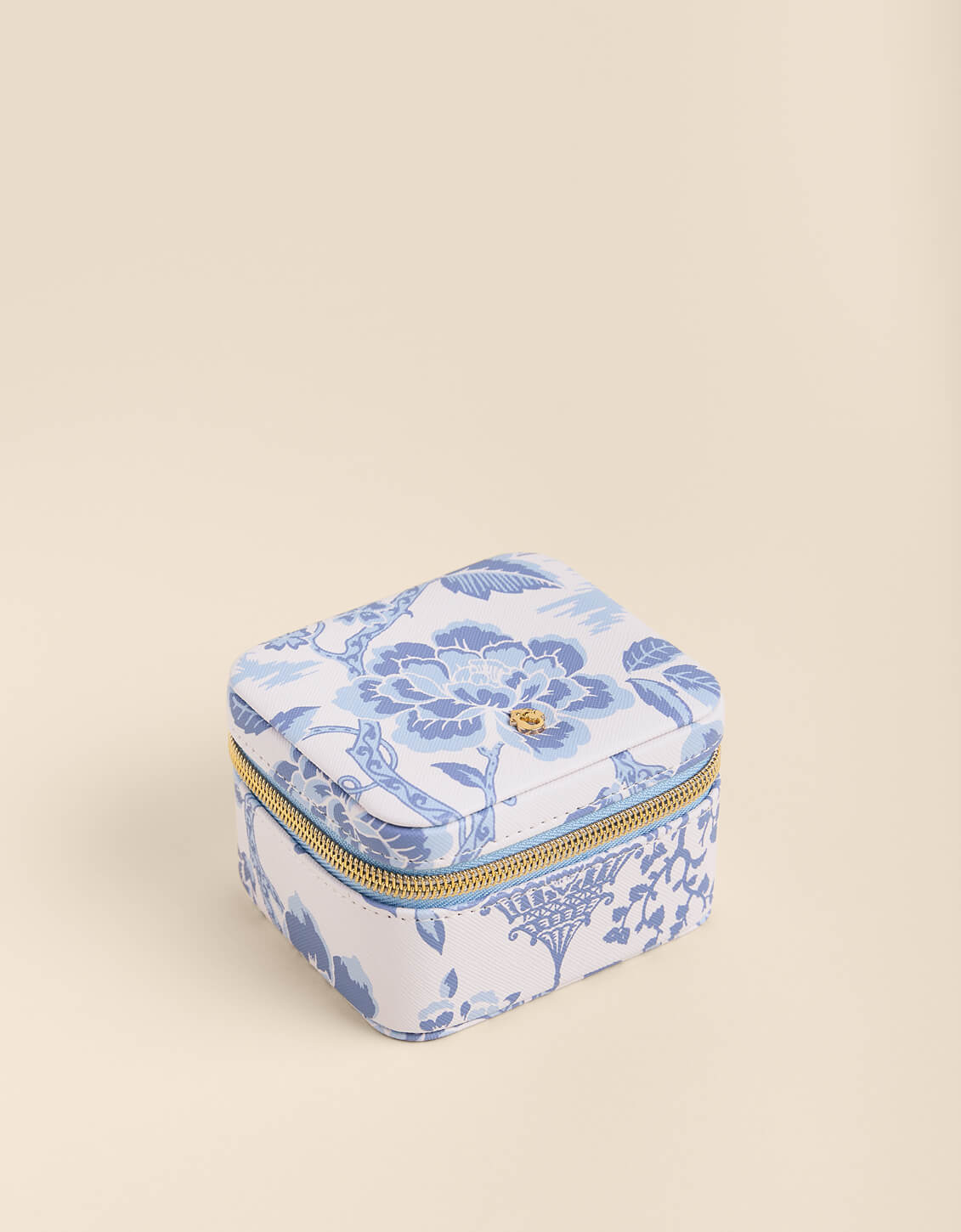 Stow and Go Jewelry Travel Case Garden Toile Blue