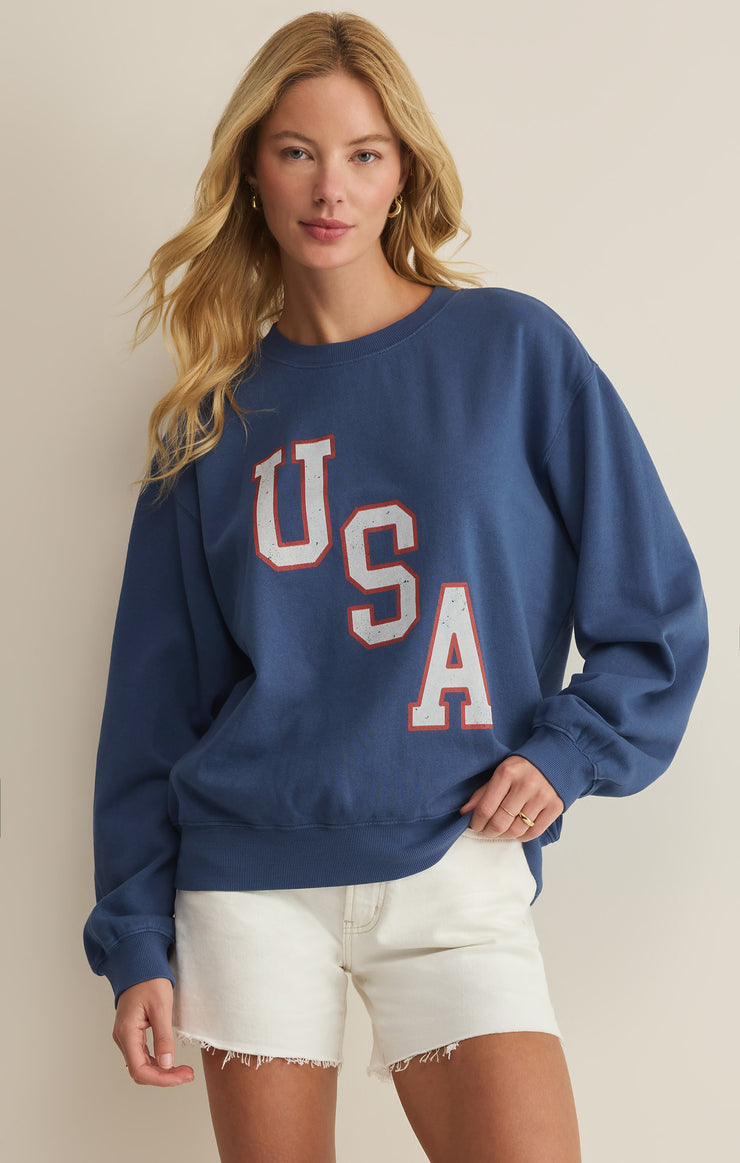 Americana Boyfriend sweatshirt / true navy