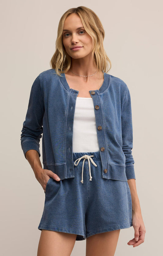 Daily Knit Denim Cardigan vintage Indigo