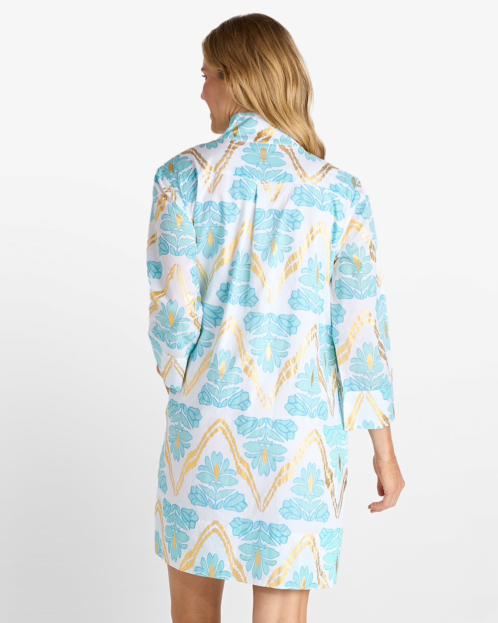Helen Dress / Gilded Flora Light Aqua