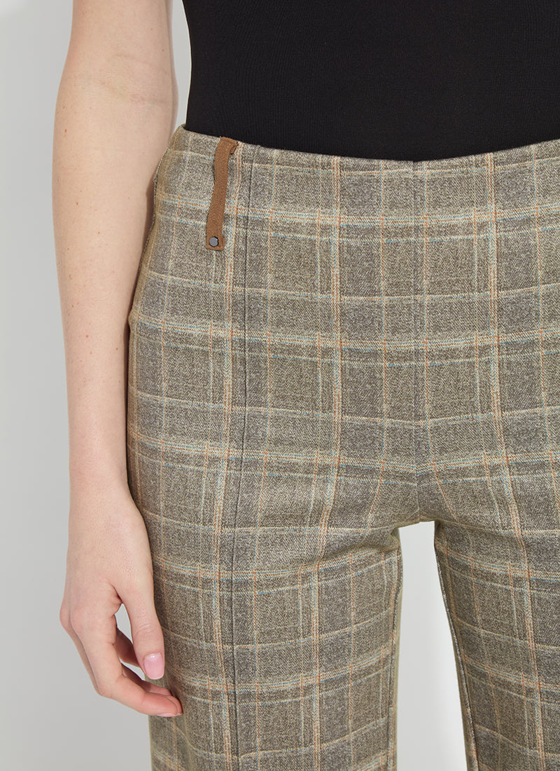 Livia Crop Pant/ smoked green plaid