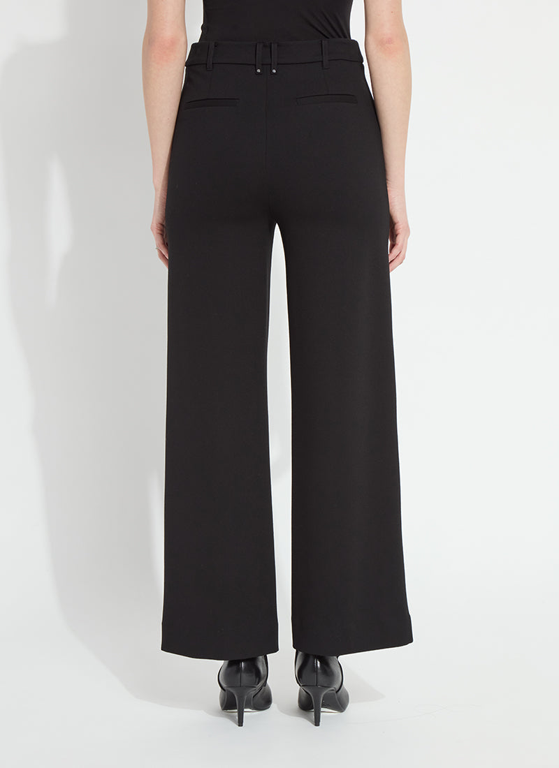 Nadia Zip Front Ponte Trouser / Black