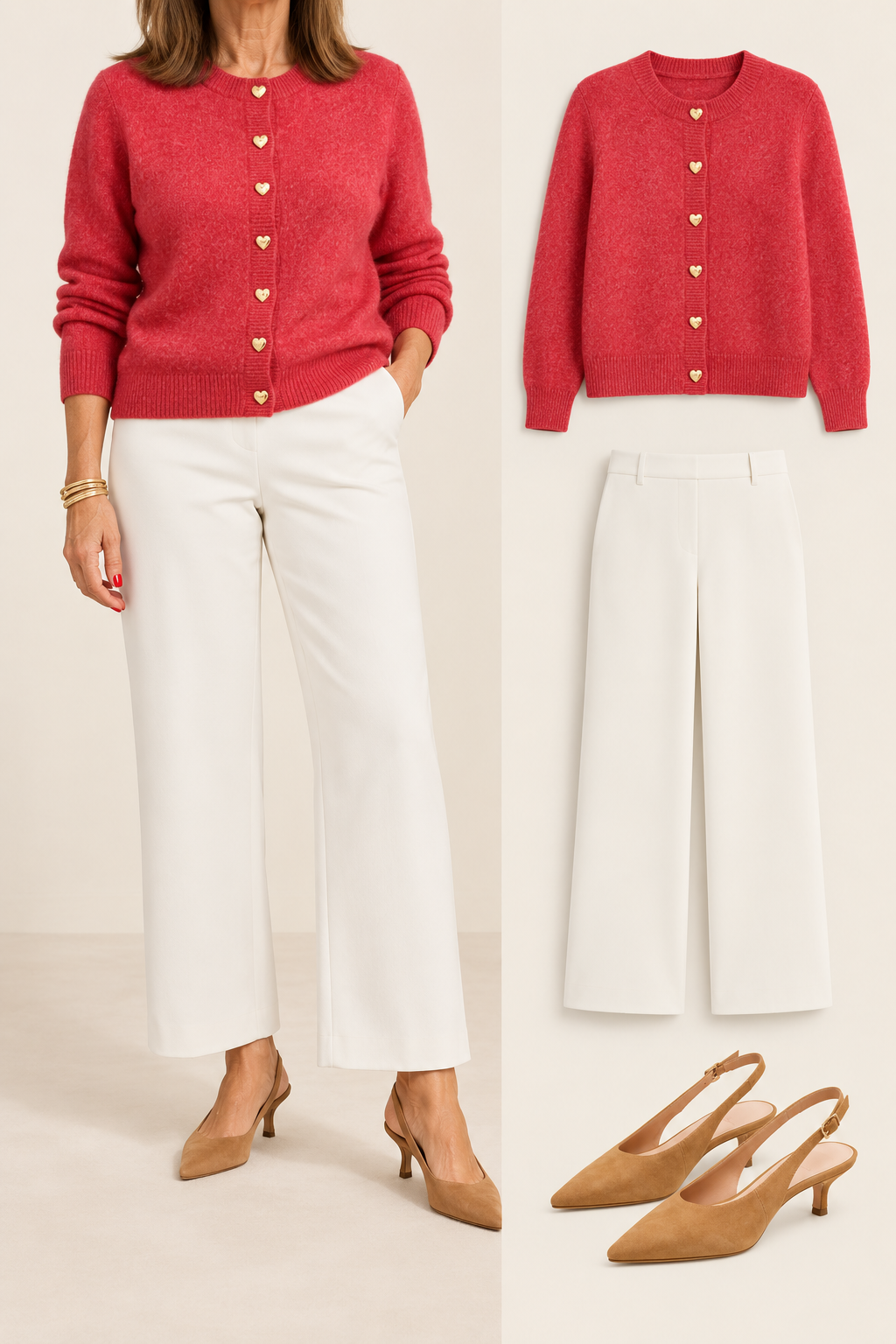 Erin Hi Waist Wide Leg Ponte/ chalk