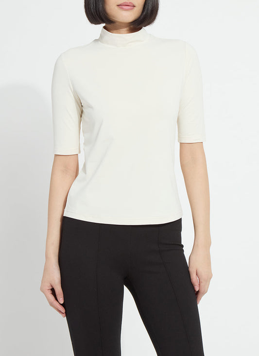 Clara Mockneck Elbow Sleeve top/ macadamia