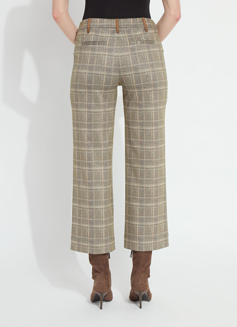 Livia Crop Pant/ smoked green plaid