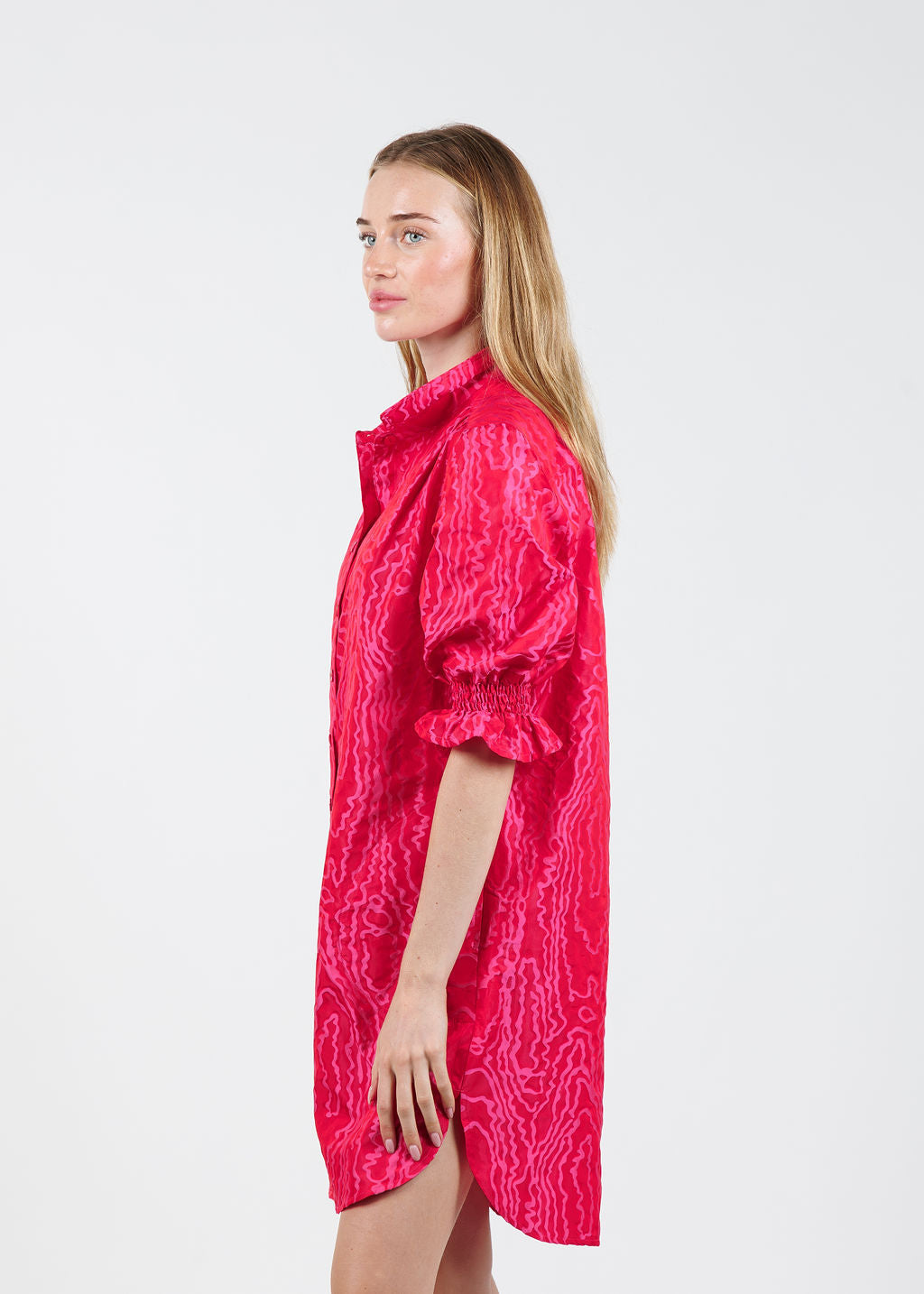 Miller Dress Jacquard/ pink red