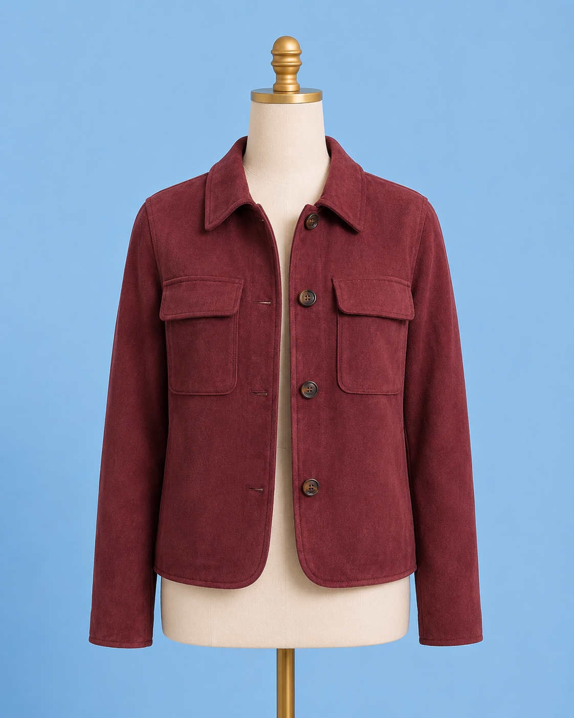 Z. Burgundy Faux Suede Jacket