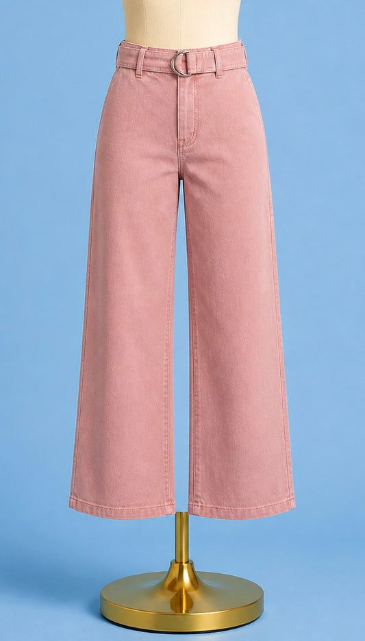 Stride Wide Leg Jean/ Misty Blush