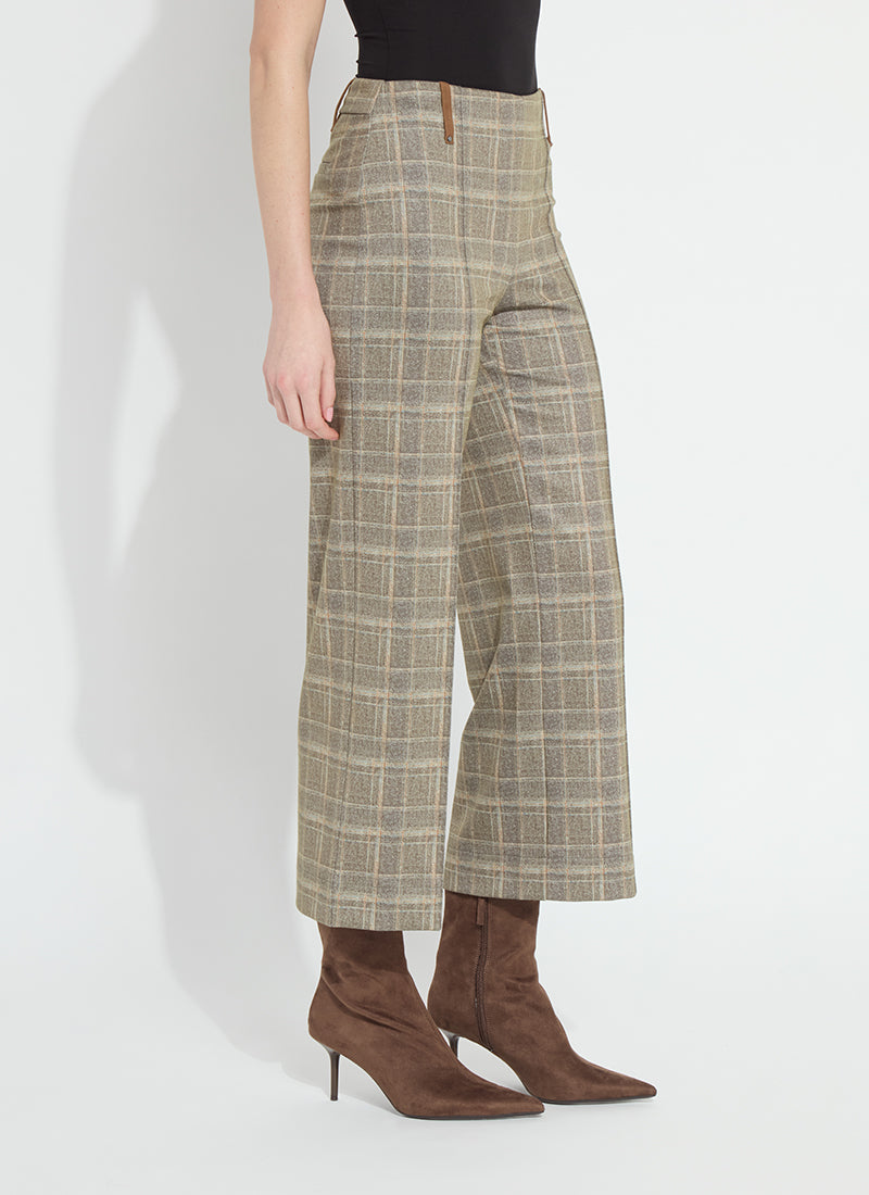 Livia Crop Pant/ smoked green plaid