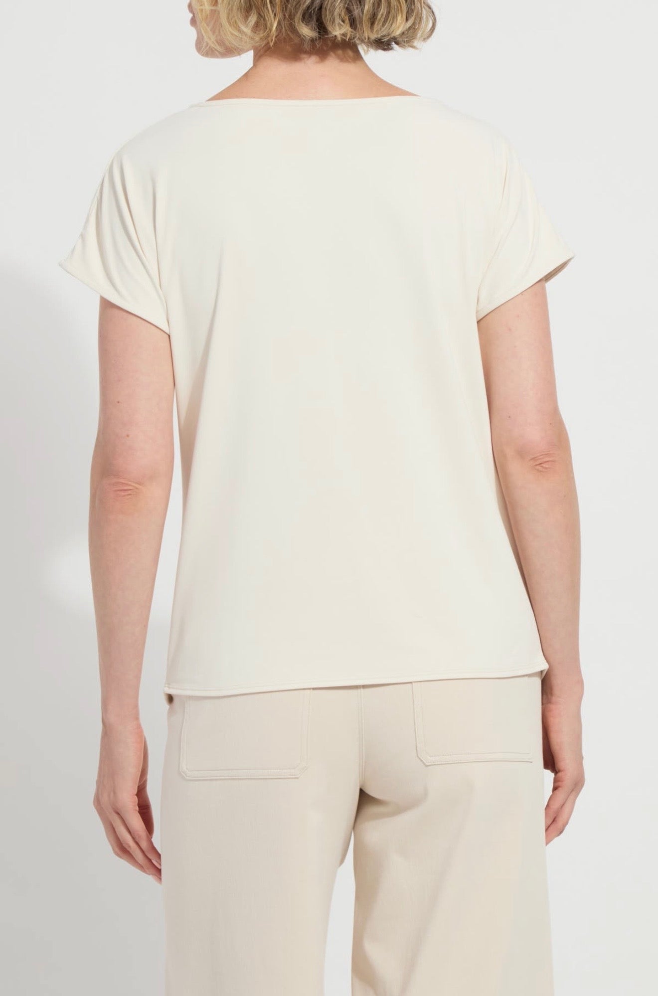 Ensley cowl neck top/ macadamia