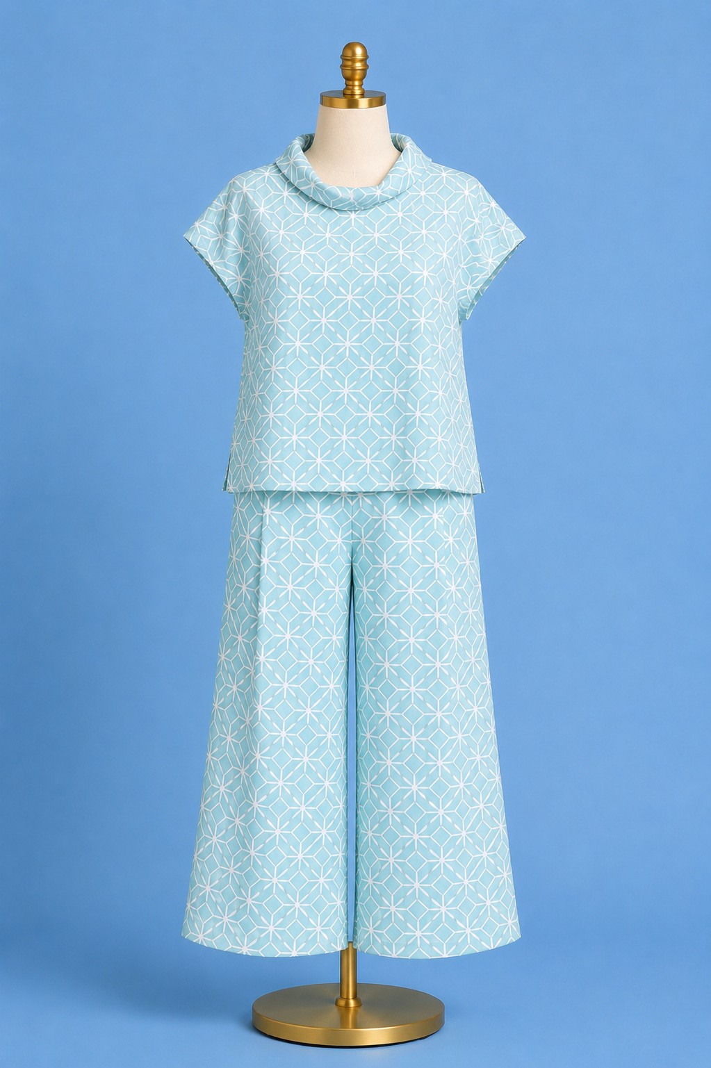 Lolly Pant / Star Lattice light Blue