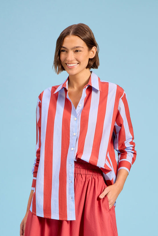 Boyfriend shirt/ Hearth Stripe