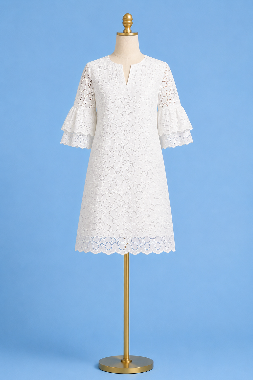Christa Eyelet Dress/ white