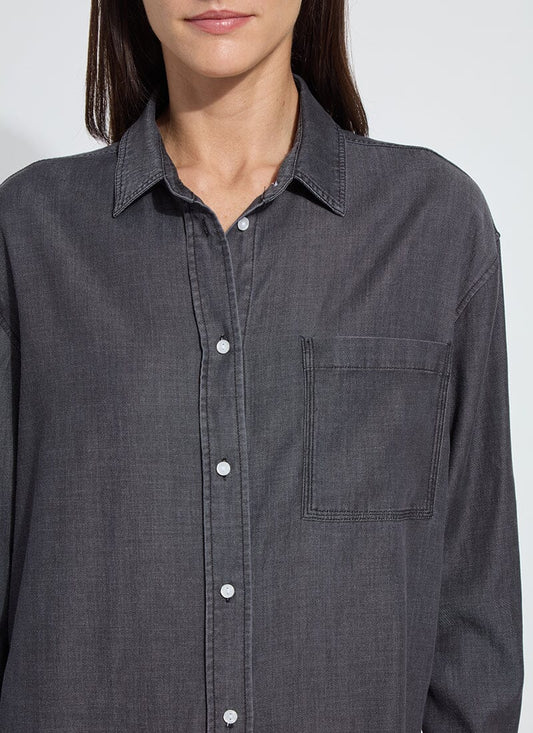 Lunette St Chambray Shirt / washed black