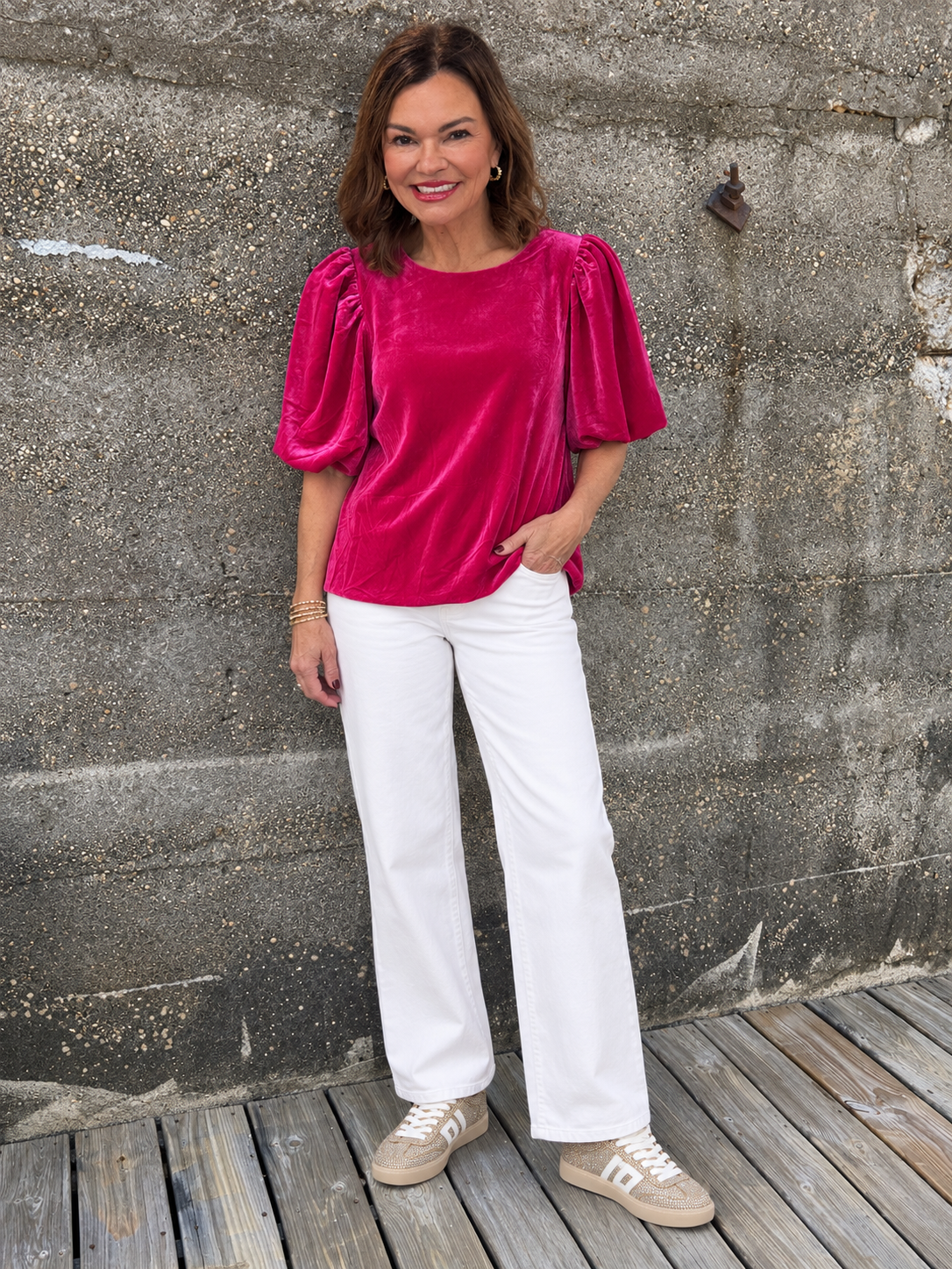 Berry Velvet Top