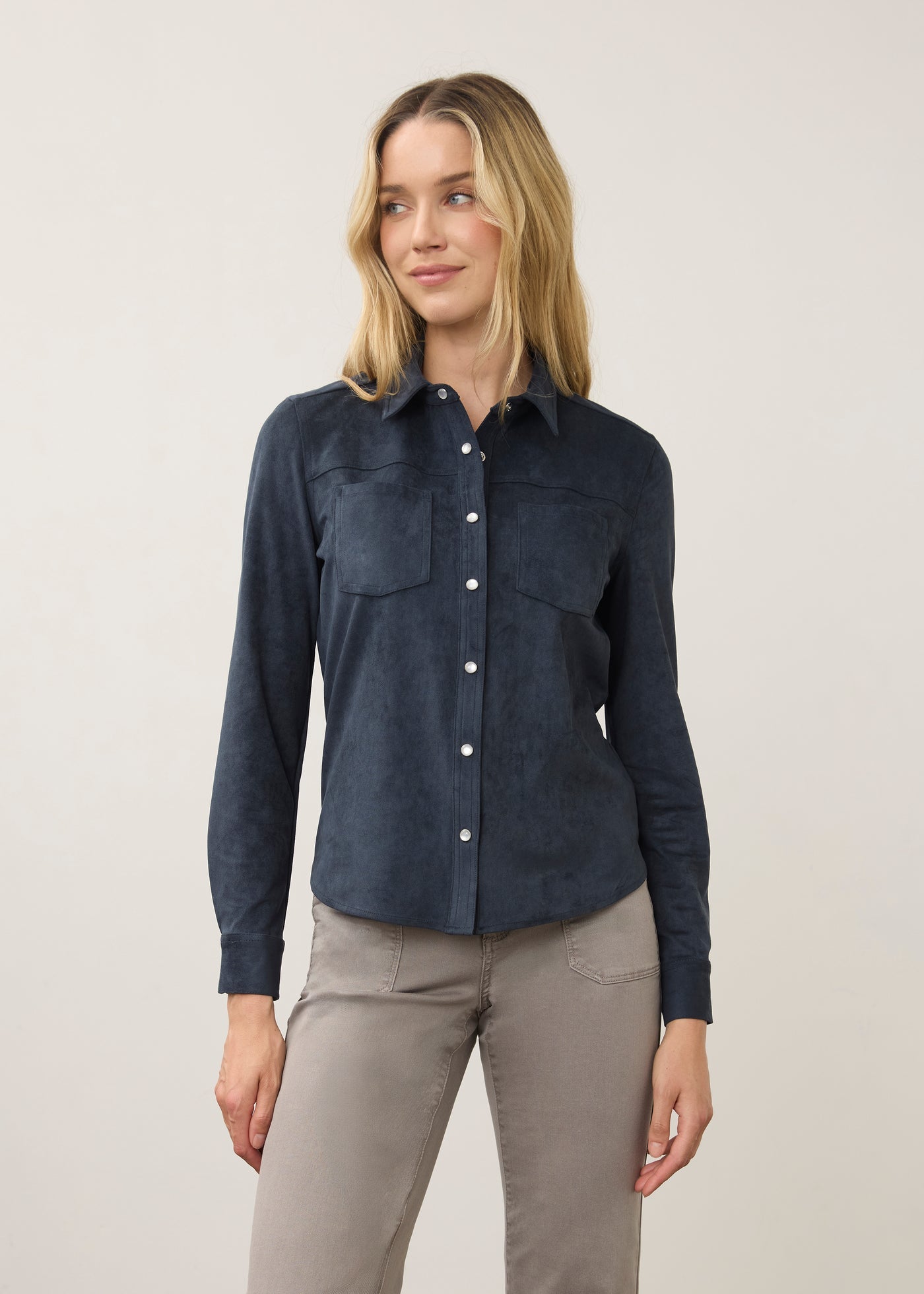 Suede Shirt/ Blueberry