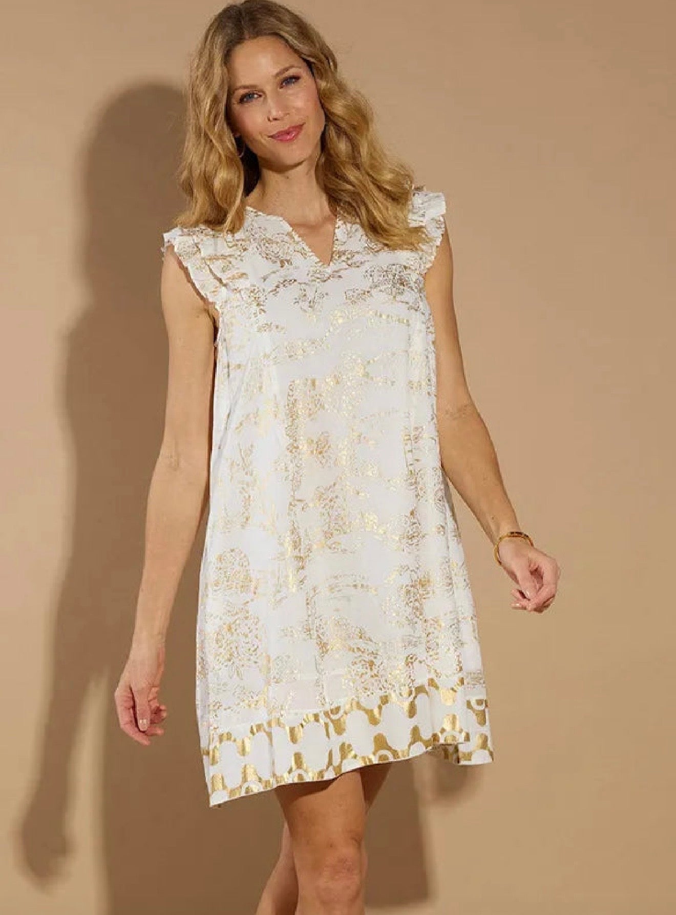 Tiegan Dress/ Toile white gold