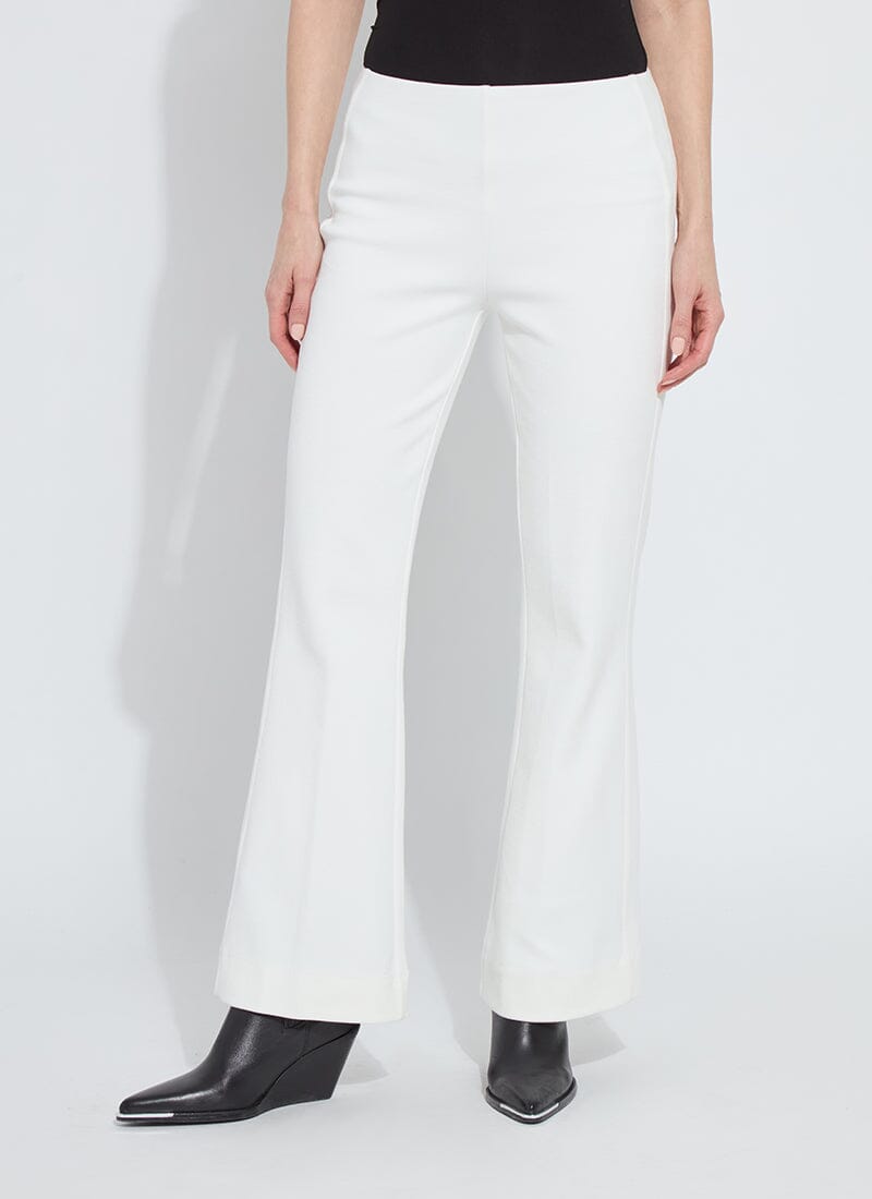 Lysse Alma Hi Waist Calvary Trouser in snow white with flared leg silhouette