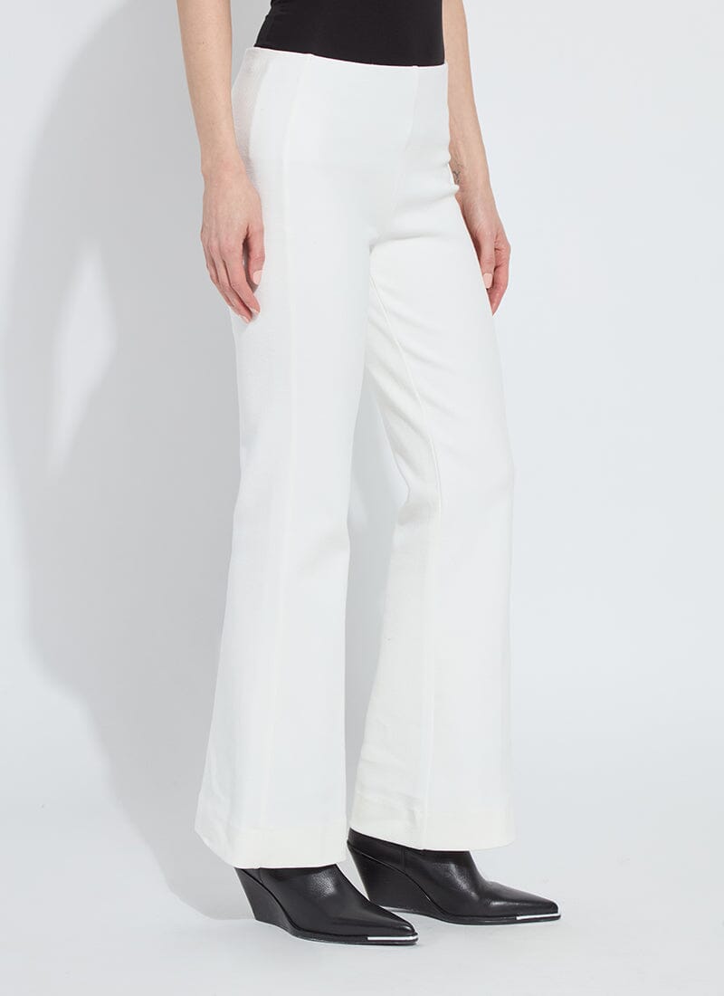 Lysse Alma Hi Waist Calvary Trouser in snow white with flared leg silhouette