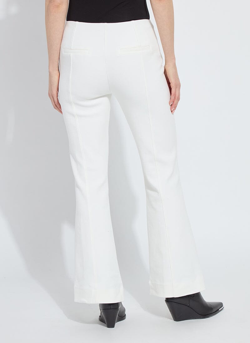 Lysse Alma Hi Waist Calvary Trouser in snow white, rear view on model