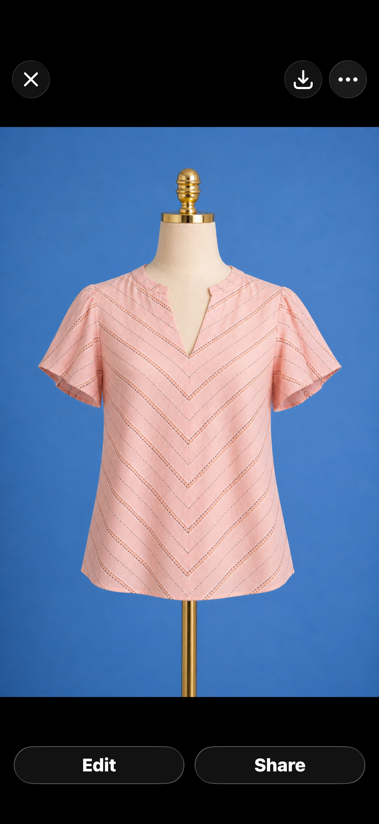 Short sleeve popover woven top