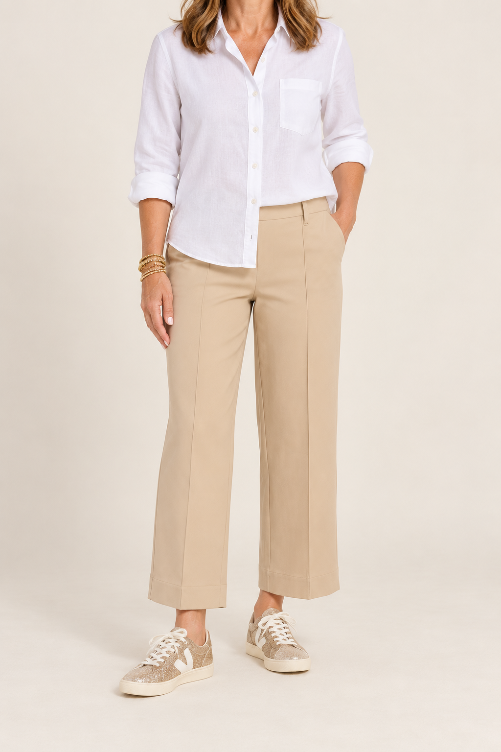 Miranda Straight Leg Trouser / khaki