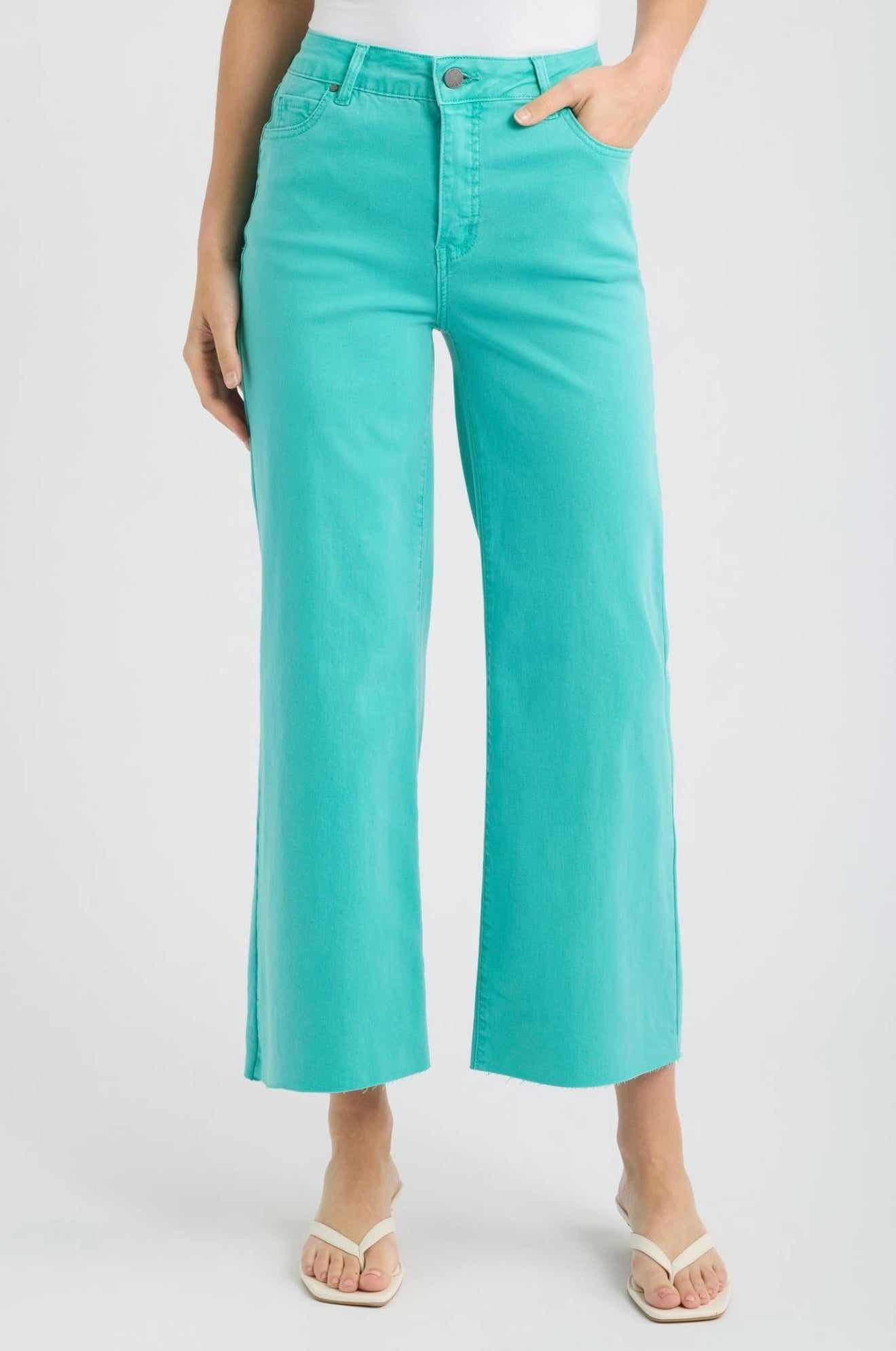Wide Leg Crop / turquoise