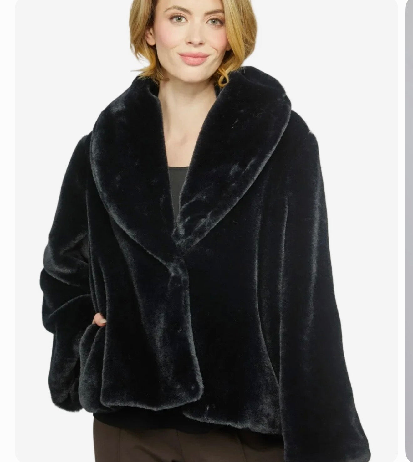 Faux Fur Showstopper Jacket / Black