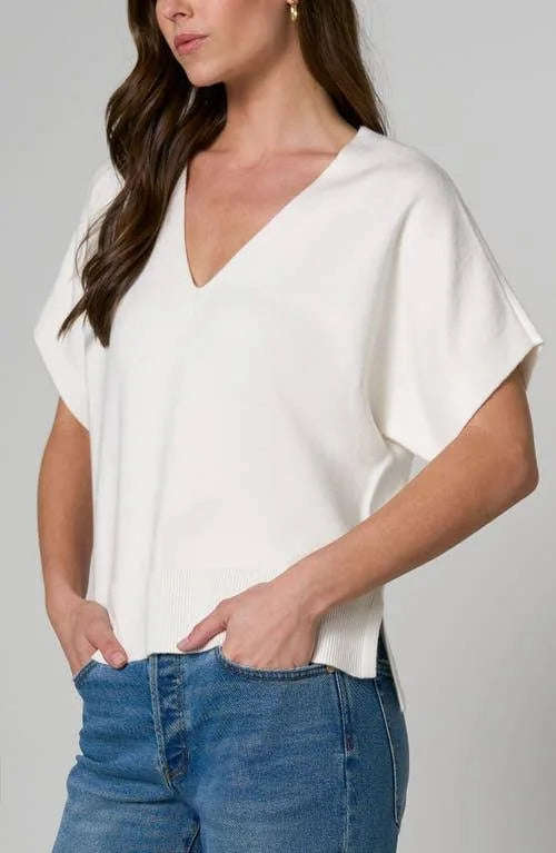 Dolman v neck top/ whipped cream