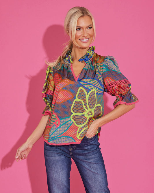 Lottie Top/ Geo Floral
