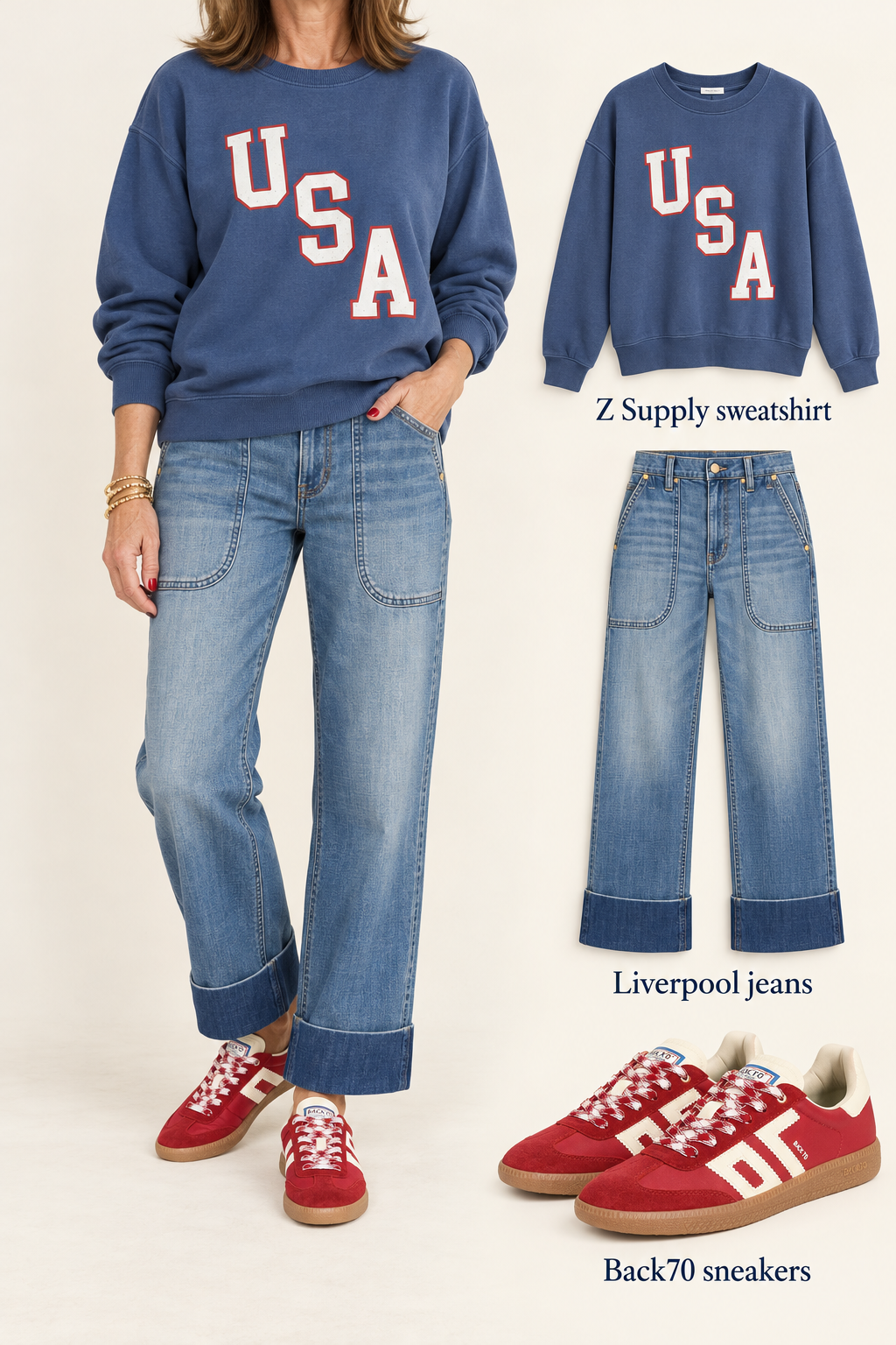 Americana Boyfriend sweatshirt / true navy