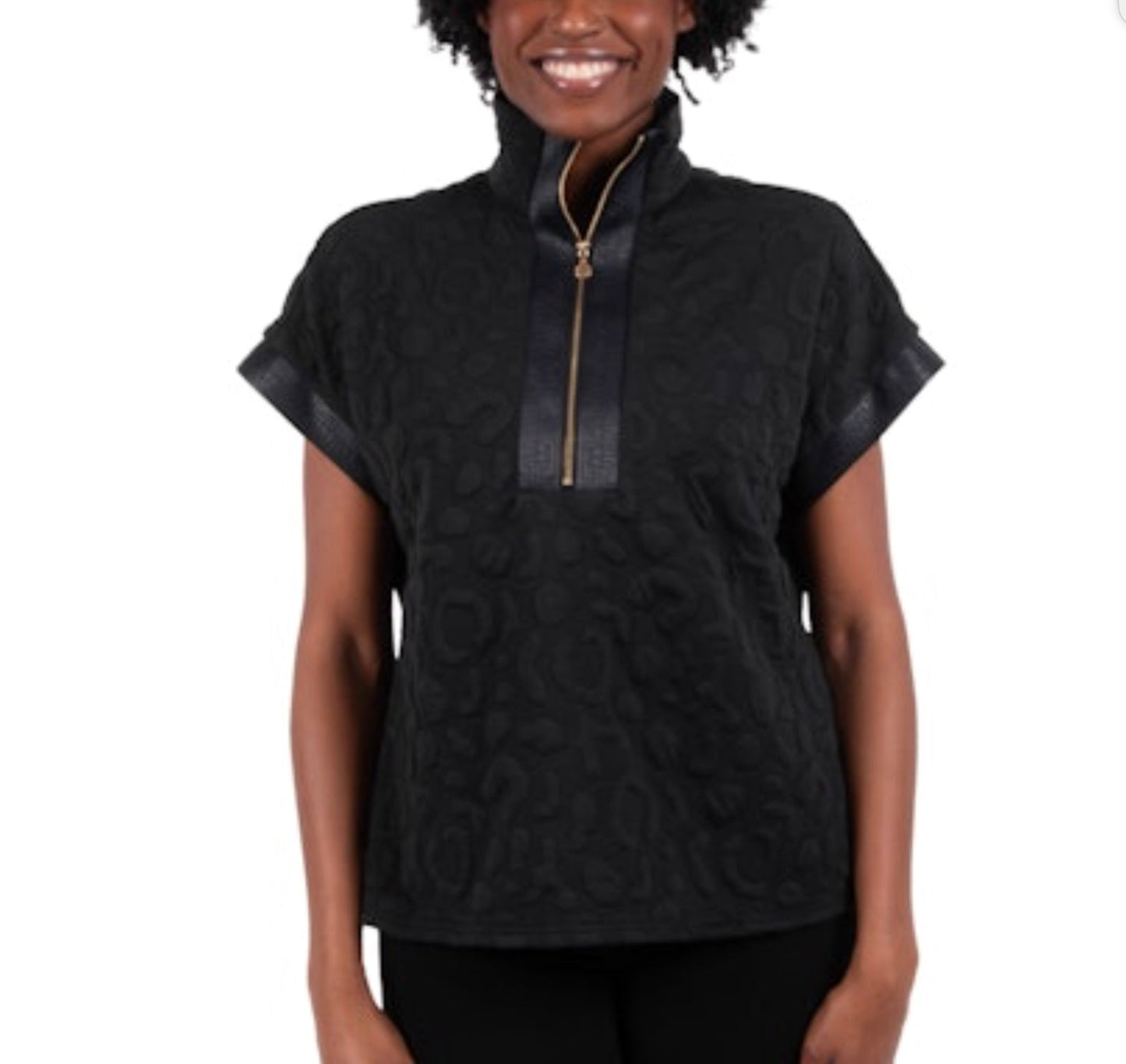 Emily McCarthy Polly Pullover Black Cheetah