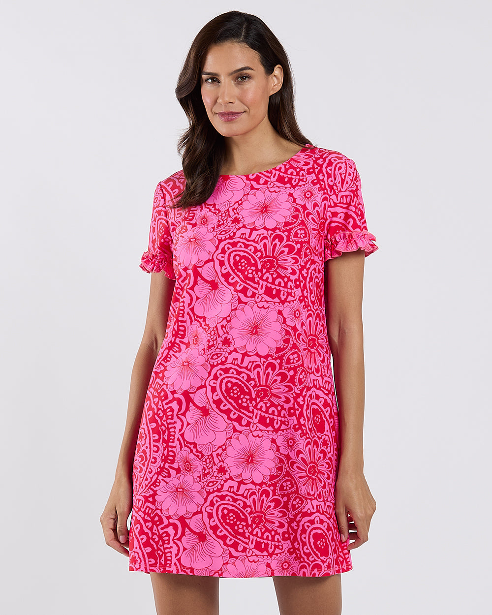 Holden Dress/ painted paisley red