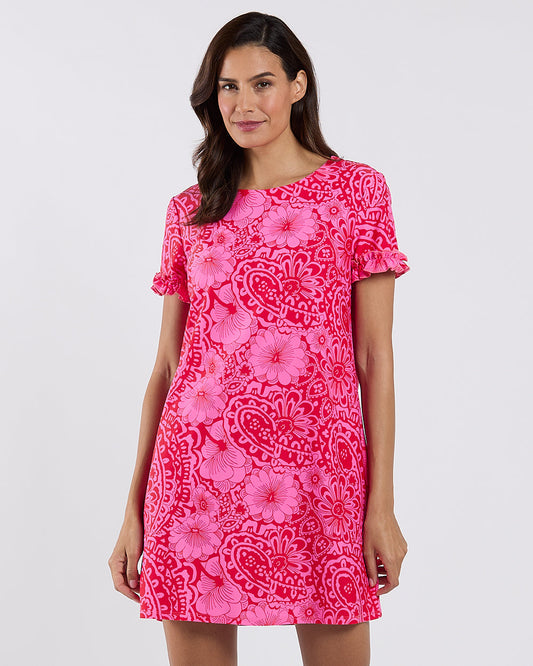 Holden Dress/ painted paisley red