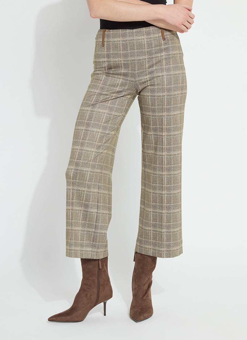 Livia Crop Pant/ smoked green plaid